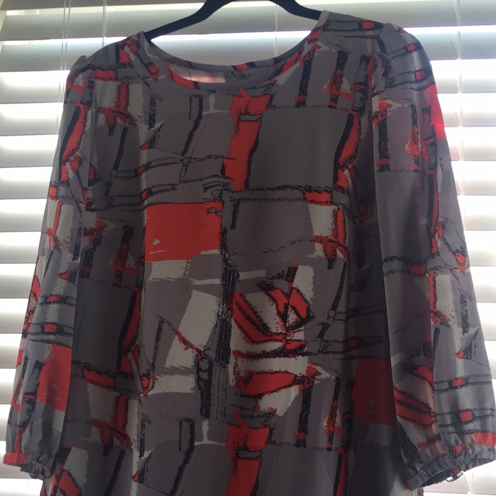 Orange and grey dress